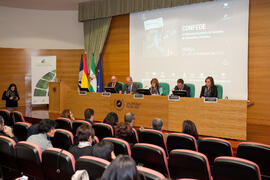 Mesa presidencial. Inauguración de la reunión de la Conferencia de Decanos de Economía y Empresa. Edificio del Rectorado. Noviembre de 2014