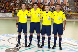 Árbitros del partido España contra República Checa. 14º Campeonato del Mundo Universitario de Fútbol Sala 2014 (FUTSAL). Antequera. Julio de 2014