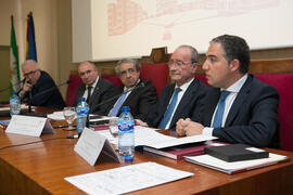 Elías Bendodo Benasayag en la clausura del 50 Aniversario de la Facultad de Económicas. Facultad de Ciencias Económicas y Empresariales. Marzo de 2016