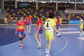 Partido España - Japón. Categoría femenina. Campeonato del Mundo Universitario de Balonmano. Antequera. Junio de 2016