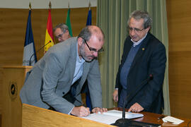 Toma de posesión de Fernando Nelson Almeida García como nuevo profesor titular del Departamento de Geografía de la Universidad de Málaga. Edificio del Rectorado. Marzo de 2017
