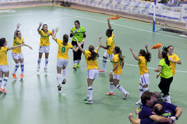 Partido Brasil contra España. 14º Campeonato del Mundo Universitario de Fútbol Sala 2014 (FUTSAL). Antequera. Julio de 2014