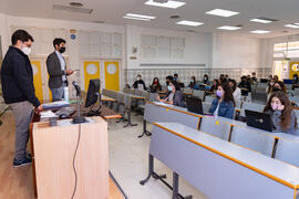 Aula de la Facultad de Derecho de la Universidad de Málaga. Campus de Teatinos. Octubre de 2020