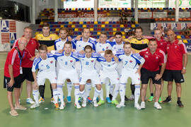 Jugadores de Eslovaquia. Partido Ucrania contra Eslovaquia. 14º Campeonato del Mundo Universitario de Fútbol Sala 2014 (FUTSAL). Antequera. Julio de 2014