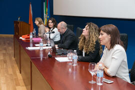 Mesa presidencial. Graduación de Másters de la Facultad de Ciencias Económicas y Empresariales de la Universidad de Málaga. Paraninfo. Abril de 2018
