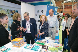 José Ángel Narváez en el estand de la Diputación de Málaga. Jornadas de Puertas Abiertas de la Universidad de Málaga. Complejo Polideportivo Universitario. Abril de 2018