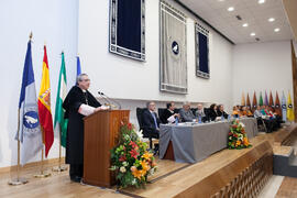 José Ángel Narváez en la toma de Posesión del nuevo Consejo de Dirección de la Universidad de Málaga. Paraninfo.  Enero de 2016