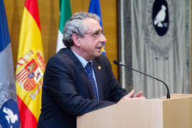 José Ángel Narváez en la Toma de Posesión de los nuevos profesores titulares y directores de secretariado de la Universidad de Málaga. Edificio del Rectorado. Febrero de 2018
