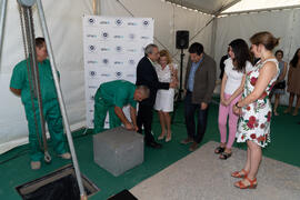 Colocación de la primera piedra del huerto urbano y el parque frutal de la Universidad de Málaga. Campus de Teatinos. Julio de 2019
