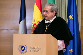 José Ángel Narváez en la investidura de Heliodoro Carpintero Capell como Doctor "Honoris Causa" por la Facultad de Psicología de la Universidad de Málaga. Edificio del Rectorado. Mayo de 2019