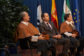 Francisco de la Torre, Manuel Castillo y Joaquín Luque. Acto Conmemorativo de los 40 años de la Universidad de Málaga. Escuela Técnica Superior de Ingeniería Informática. Diciembre de 2012