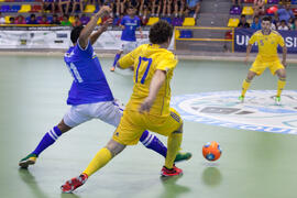 Partido Ucrania contra Brasil. 14º Campeonato del Mundo Universitario de Fútbol Sala 2014 (FUTSAL). Antequera. Julio de 2014