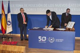 Toma de posesión de José David Cisneros Martínez profesor titular del Área de Economía Aplicada de la Universidad de Málaga. Paraninfo. Diciembre de 2022