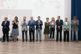 Foto de grupo en la Gala del Deporte Universitario 2017. Escuela Técnica Superior de Ingeniería de Telecomunicaciones. Junio de 2017