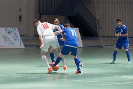 Partido Bielorrusia contra Azerbaiyán. 14º Campeonato del Mundo Universitario de Fútbol Sala 2014 (FUTSAL). Antequera. Julio de 2014