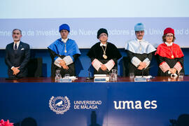 Mesa presidencial. Investidura de nuevos doctores por la Universidad de Málaga. Paraninfo. Enero de 2019