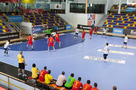 Partido Rumanía - Corea. Categoría masculina. Campeonato del Mundo Universitario de Balonmano. Antequera. Junio de 2016