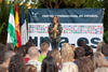 Adelaida de la Calle. Bienvenida a los alumnos de intercambio internacional y estudiantes del centro Internacional de Español. Jardín Botánico.  Abril de 2014