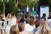 Intervención de Julio Andrade. Bienvenida a los alumnos de intercambio internacional de la Universidad de Málaga. Jardín botánico. Octubre de 2015