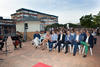 Asistentes al acto de bienvenida al alumnado de intercambio internacional de la Universidad de Málaga. Jardín botánico. Octubre de 2015