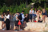 Asistentes al acto de bienvenida al alumnado de intercambio internacional de la Universidad de Málaga. Jardín botánico. Octubre de 2015
