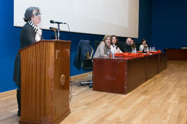 Intervención de Ana María Castillo-Clavero en la graduación de Másters de la Facultad de Ciencias Económicas y Empresariales de la Universidad de Málaga. Paraninfo. Abril de 2018