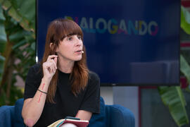 Eva Morell. "Dialogando" con Clara Jiménez. Facultad de Ciencias de la Comunicación. Mayo de 2019