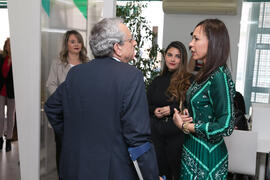 Isabel Rocha y José Ángel Narváez. Inauguración de la oficina 'Welcome to UMA'. Campus de Teatinos. Abril de 2019