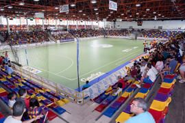 Salto a pista de los equipos. Partido España contra Bielorrusia. 14º Campeonato del Mundo Universitario de Fútbol Sala 2014 (FUTSAL). Antequera. Julio de 2014