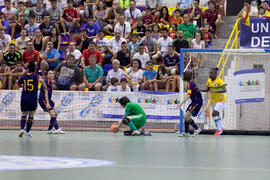 Partido Brasil contra España. 14º Campeonato del Mundo Universitario de Fútbol Sala 2014 (FUTSAL). Antequera. Julio de 2014