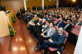 Asistentes a la toma de posesión del nuevo Consejo de Dirección de la Universidad de Málaga. Edificio del Rectorado.  Febrero de 2020
