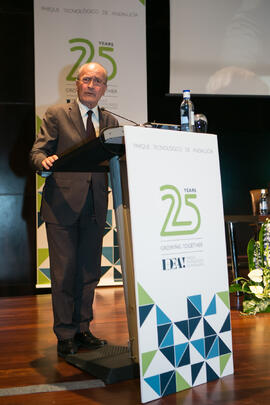 Intervención de Francisco de la Torre. Acto del 25 Aniversario del Parque Tecnológico de Andalucía. Palacio de Ferias y Congresos de Málaga. Noviembre de 2017