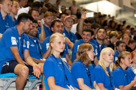 Deportistas participantes. Ceremonia de apertura del IX Campeonato de Europa Universitario de Fútbol Sala. Antequera. Julio de 2013