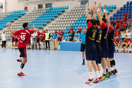 Partido Egipto - Rumanía. Categoría masculina. Campeonato del Mundo Universitario de Balonmano. Antequera. Junio de 2016