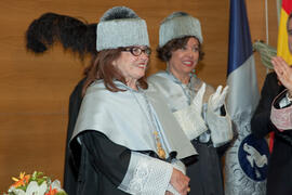 Investidura como Doctores "Honoris Causa" de Michelle Mattelart y Armand Mattelart por la Facultad de Ciencias de la Comunicación de la Universidad de Málaga. Rectorado. Abril de 2014