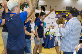 Entrega de medallas. Ceremonia de clausura del Campeonato Europeo Universitario de Balonmano. Antequera. Julio de 2017