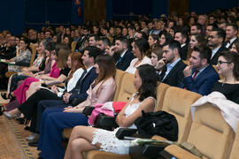 Asistentes a la Graduación de Másters de la Facultad de Ciencias Económicas y Empresariales de la Universidad de Málaga. Paraninfo. Abril de 2018
