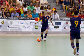 Partido Brasil contra España. 14º Campeonato del Mundo Universitario de Fútbol Sala 2014 (FUTSAL). Antequera. Julio de 2014