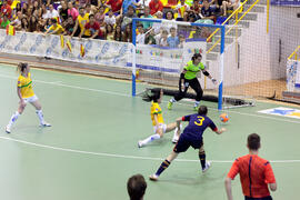 Partido Brasil contra España. 14º Campeonato del Mundo Universitario de Fútbol Sala 2014 (FUTSAL). Antequera. Julio de 2014