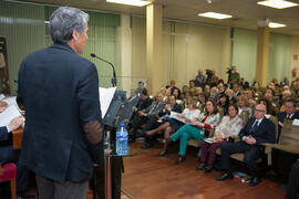 Juan Francisco Zambrana en la clausura del 50 Aniversario de la Facultad de Económicas. Facultad de Ciencias Económicas y Empresariales. Marzo de 2016