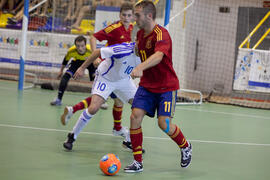 Partido España contra Eslovaquia. 14º Campeonato del Mundo Universitario de Fútbol Sala 2014 (FUTSAL). Antequera. Julio de 2014