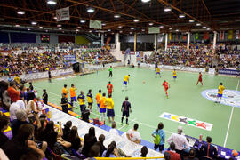 Partido Rusia contra Brasil. 14º Campeonato del Mundo Universitario de Fútbol Sala 2014 (FUTSAL). Antequera. Julio de 2014