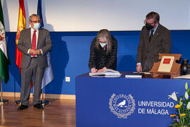 Toma de posesión de Ana Victoria Coronado Jiménez como nueva profesora titular del Área de Física Aplicada de la Universidad de Málaga. Paraninfo. Diciembre de 2021