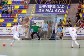 Partido Irán contra Bielorrusia. 14º Campeonato del Mundo Universitario de Fútbol Sala 2014 (FUTSAL). Antequera. Julio de 2014