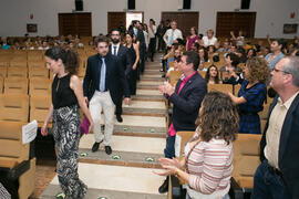 Momentos previos a la graduación de Alumnos de Másters de la Facultad de Ciencias Económicas y Empresariales de la Universidad de Málaga. Paraninfo. Mayo de 2017