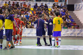 Partido Rusia contra Brasil. 14º Campeonato del Mundo Universitario de Fútbol Sala 2014 (FUTSAL). Antequera. Julio de 2014