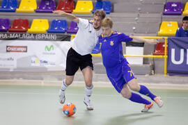 Partido Alemania contra Ucrania. 14º Campeonato del Mundo Universitario de Fútbol Sala 2014 (FUTSAL). Antequera. Julio de 2014