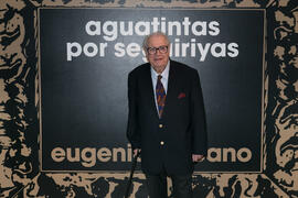 Eugenio Chicano. Inauguración de la exposición "Aguatintas por Seguiriyas". Palacio Episcopal de Málaga. Enero de 2019