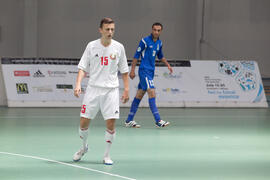 Partido Bielorrusia contra Azerbaiyán. 14º Campeonato del Mundo Universitario de Fútbol Sala 2014 (FUTSAL). Antequera. Julio de 2014