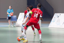 Partido Azerbaiyán contra Omán. 14º Campeonato del Mundo Universitario de Fútbol Sala 2014 (FUTSAL). Antequera. Julio de 2014